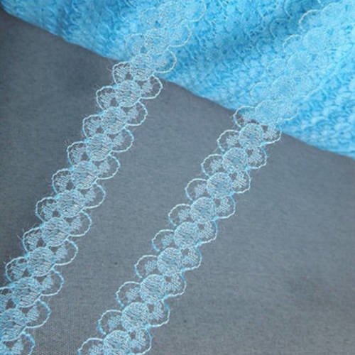 Jolie dentelle fine bleue - 12 mm - d40