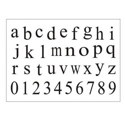 1 planche de tampons clear stamps  - lettres alphabet minuscule - chiffres 
