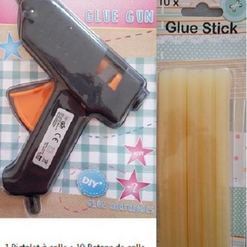 1 pistolet à colle chaude + 12 bâtons de colle 