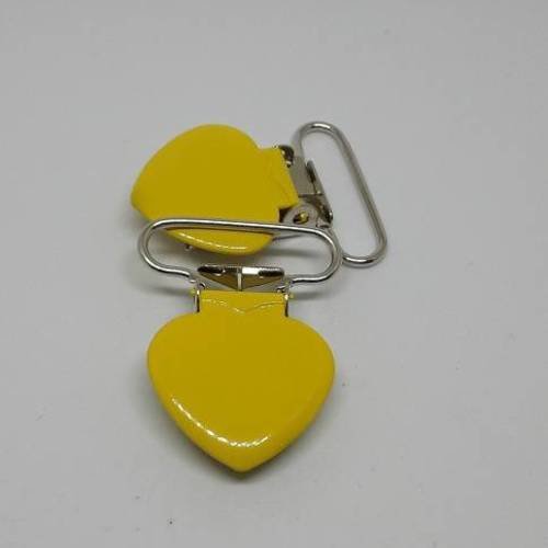 1 pince ou clip pour attache tétine  forme coeur - jaune 01