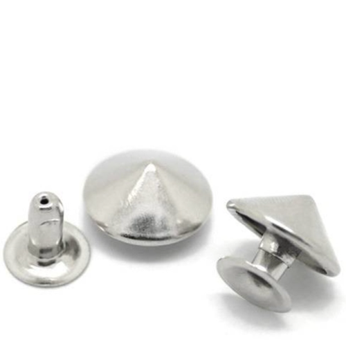Lot de 10 sets de rivets - goujons - dome - métal couleur argenté
