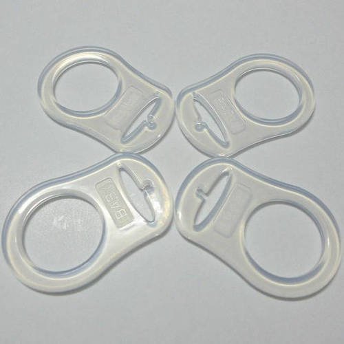 Lot de 5 anneaux adaptateur en silicone pour tétine translucide blanc