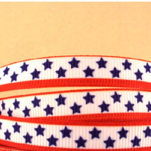 Ruban etoiles marines - ruban gros grain