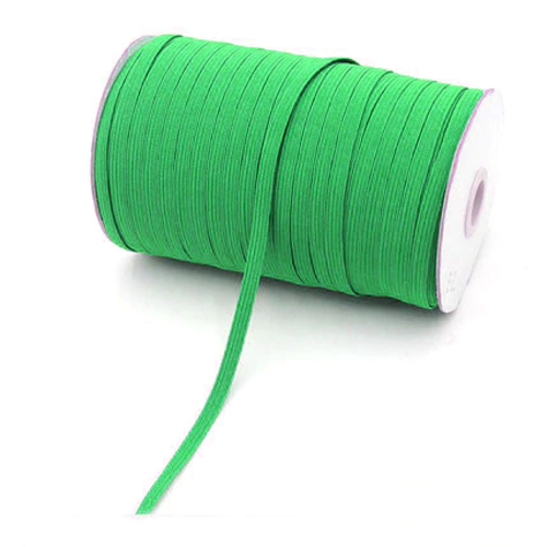 Ruban élastique plat - vert - 6 mm