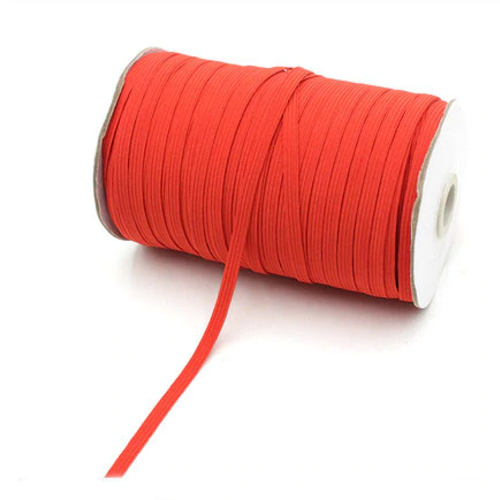 Ruban élastique plat - rouge - 6 mm