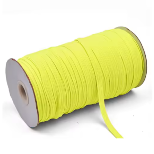 Ruban élastique plat - jaune citron - 6 mm