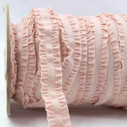 Ruban élastique à volant - beige rosé - vendu au mètre