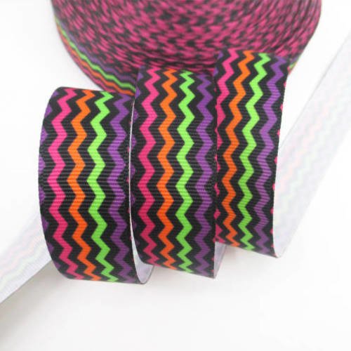 Ruban zig zag multicolores - ruban gros grain - vendu au mètre