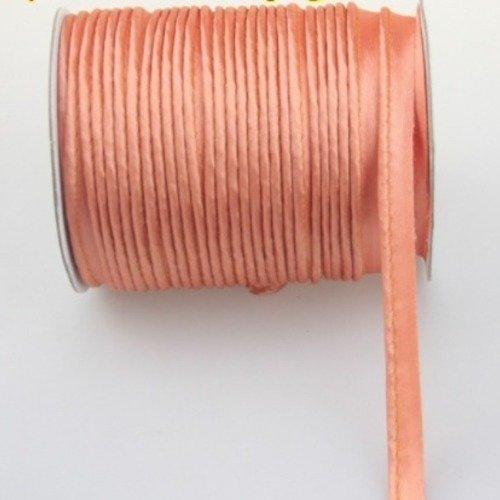 Passepoil - dépassant - satin - uni - corail - 12 mm - vendu au mètre