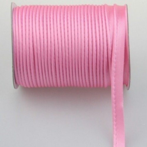 Passepoil - dépassant - satin - uni - rose foncé - 12 mm - vendu au mètre