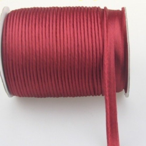 Passepoil - dépassant - satin - uni - rouge foncé - 12 mm - vendu au mètre
