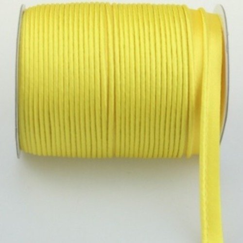 Passepoil - dépassant - satin - uni - jaune - 12 mm - vendu au mètre