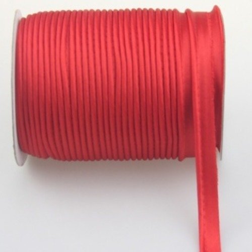 Passepoil - dépassant - satin - uni - rouge - 12 mm - vendu au mètre