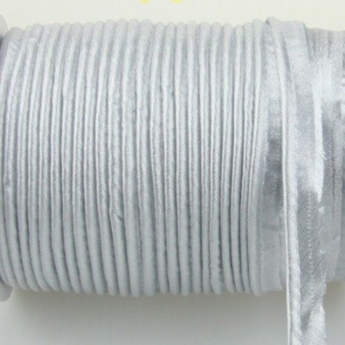 Passepoil - dépassant - lurex - uni argenté - 12 mm - vendu au mètre