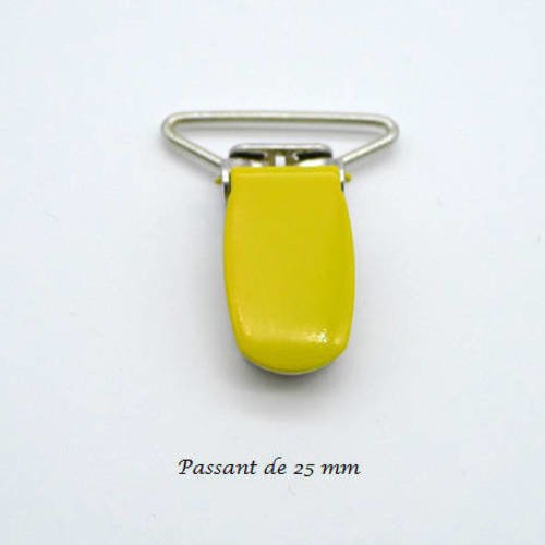 1 pince bretelle ou clips pour attache tétine ou doudou - jaune citron