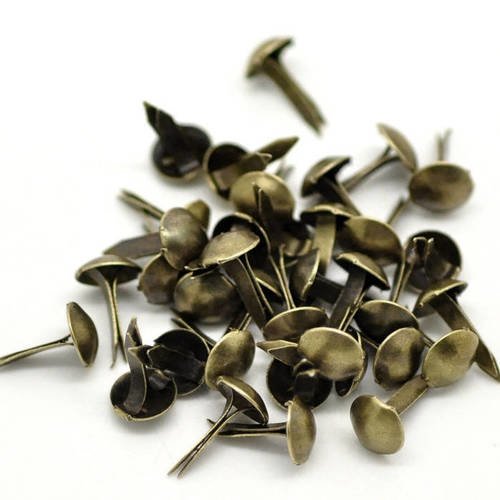 Lot de 50 attaches parisiennes - brads - couleur bronze