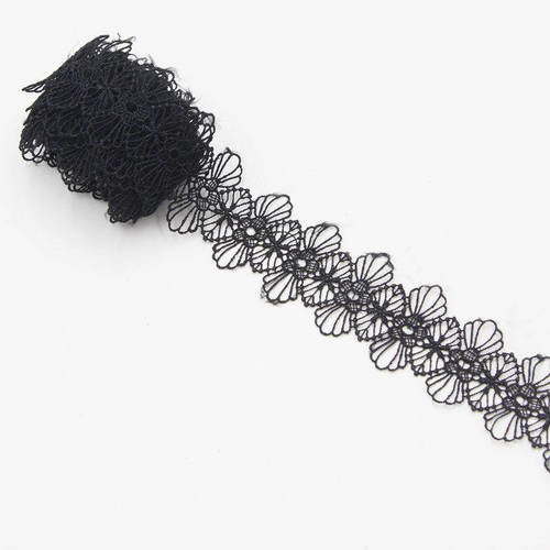 50 cm de ruban guipure dentelle fine noire en 40 mm de largeur - d139