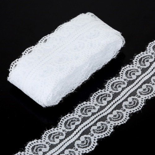7 m de dentelle fine - 45 mm - blanche - d02