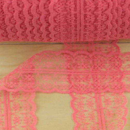 1 m de ruban en dentelle fine - 40 mm - rose corail - d95