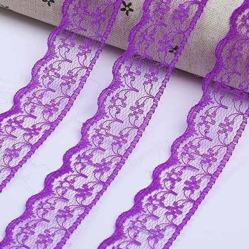 9 mètres de ruban en dentelle fine  - violet - 20 mm - d80