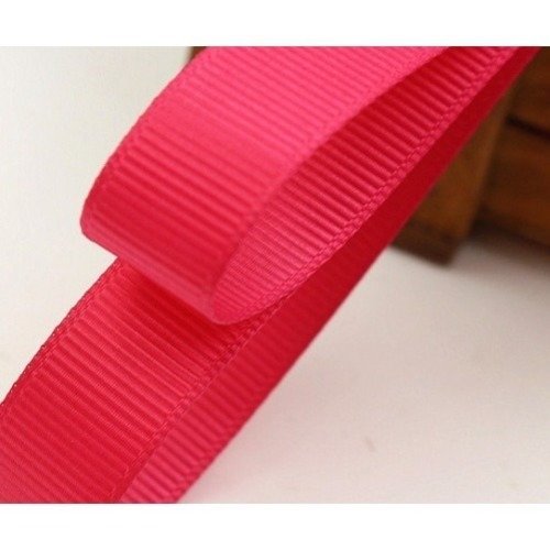 Ruban gros grain uni - fuchsia - 16 mm - vendu au mètre