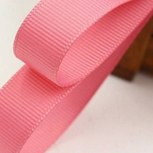 Ruban gros grain uni - rose - 16 mm - vendu au mètre