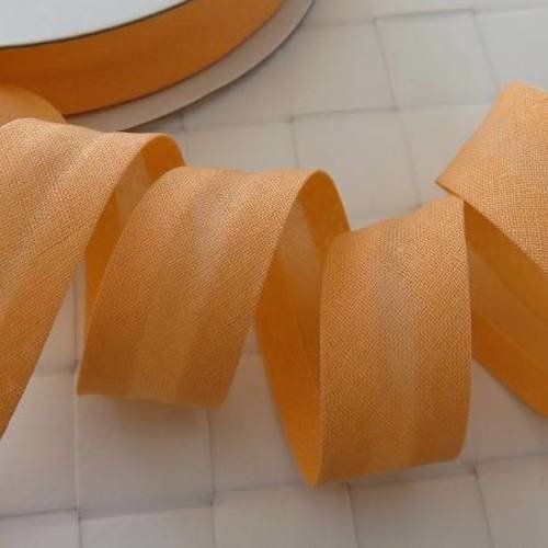 Biais replié - coton  - orange - 20 mm - vendu au mètre
