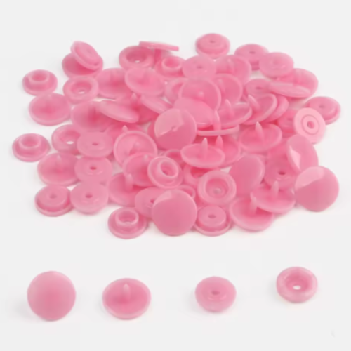 1 lot de 10 boutons pressions type kam - rose foncé