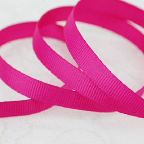 Ruban gros grain uni fuchsia - 10 mm - vendu au mètre