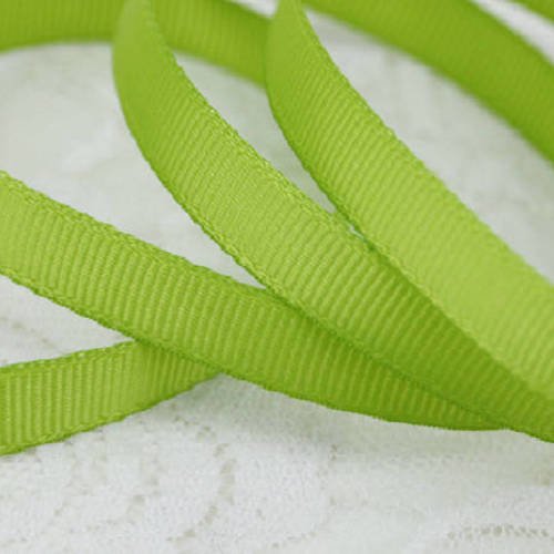 Ruban gros grain uni vert anis - 10 mm - vendu au mètre