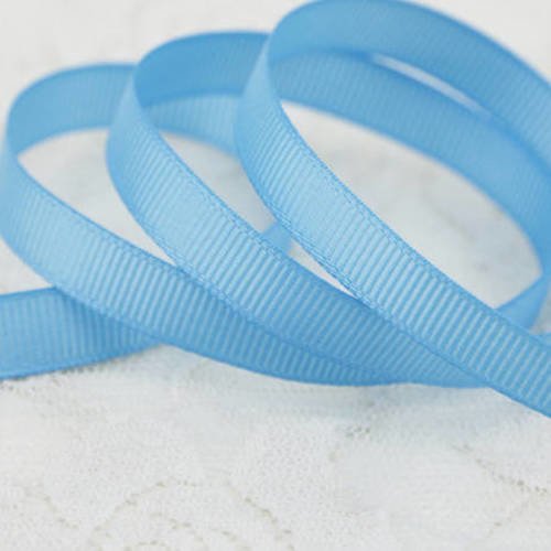 Ruban gros grain uni bleu - 10 mm - vendu au mètre