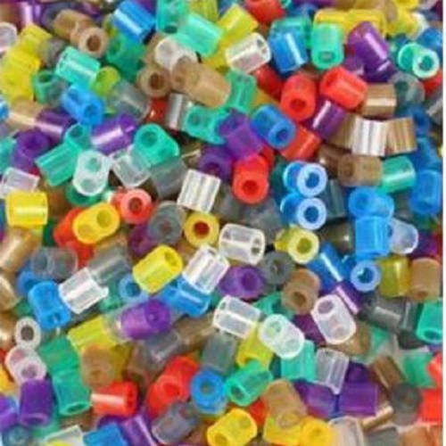1 sachet de 1000 perles à repasser - couleurs translucides assorties - 5mm