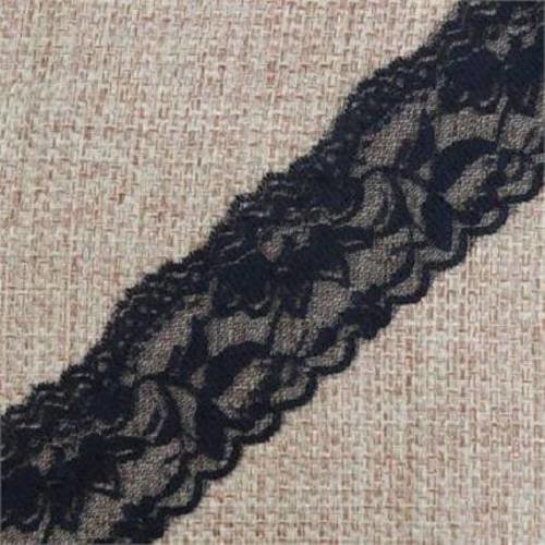 1m de ruban en dentelle fine noire - 55 mm - d67