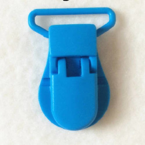 1 pince bretelle ou clip pour attache tétine ou doudou plastique - bleu