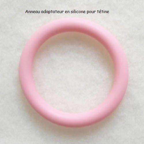 Anneau adaptateur en silicone pour tétine translucide rose
