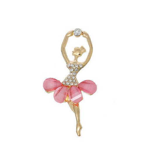 1 breloque pendentif danseuse - strass - emaillé 