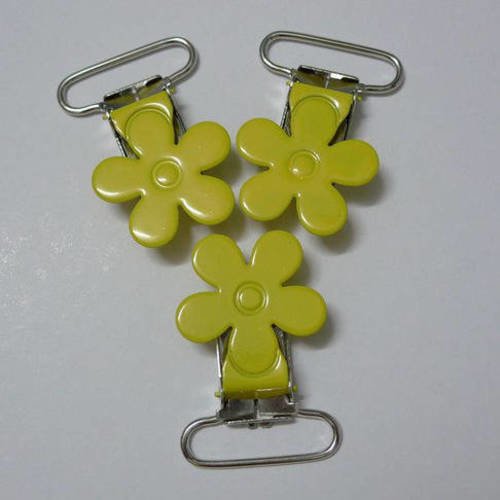 1 pince ou clip pour attache tétine fleur métal - jaune