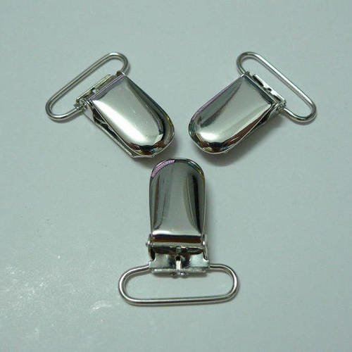 1 pince bretelle ou clip pour attache tétine ou doudou - métal argenté