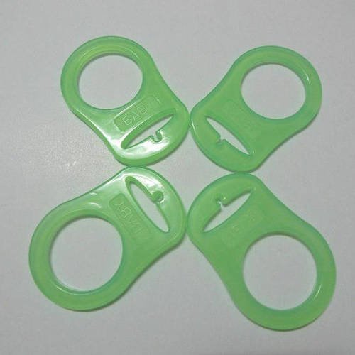 1 anneau adaptateur en silicone pour tétine translucide - vert