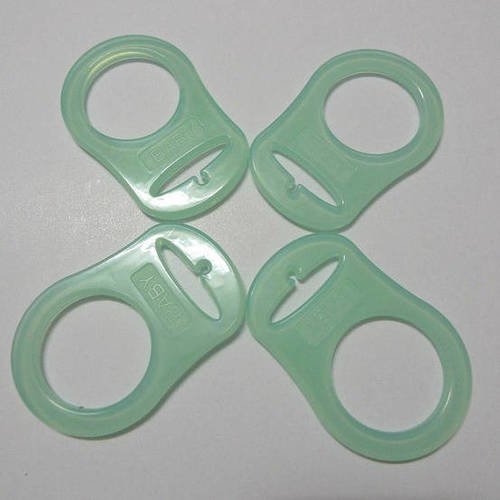 1 anneau adaptateur en silicone pour tétine translucide - vert tendre