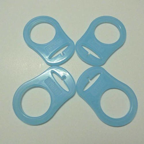 1 anneau adaptateur en silicone pour tétine - translucide - bleu