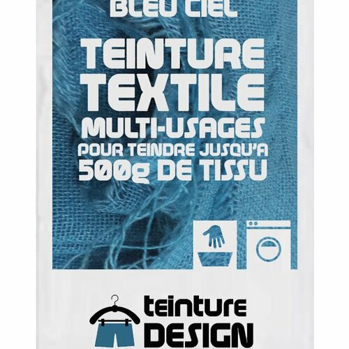 Teinture design pour tissu/textile/vêtement coloris bleu ciel 24