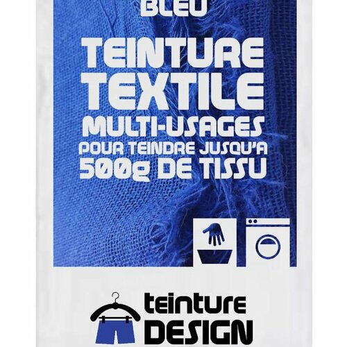 Teinture design pour tissu/textile/vêtement coloris bleu 25