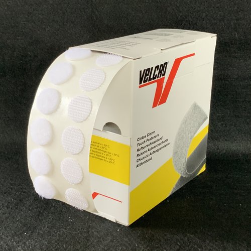 Velcro en pastilles autocollantes/adhésives scratch blanc 19mm par 10 pièces complètes