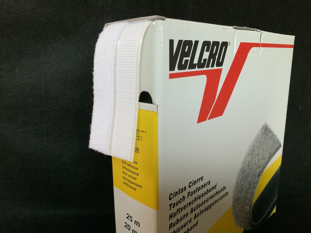 Ruban Velcro autocollant 20 mm au mètre haute qualité