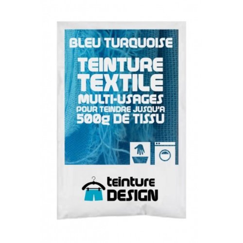 Teinture design pour tissu/textile/vêtement coloris bleu turquoise 22