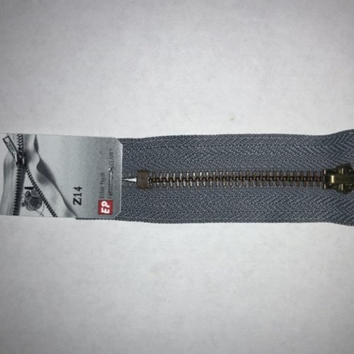 Fermeture éclair 15 cm non séparable métal solide gris moyen 440 z14 6mm jean, jeans, pantalon...