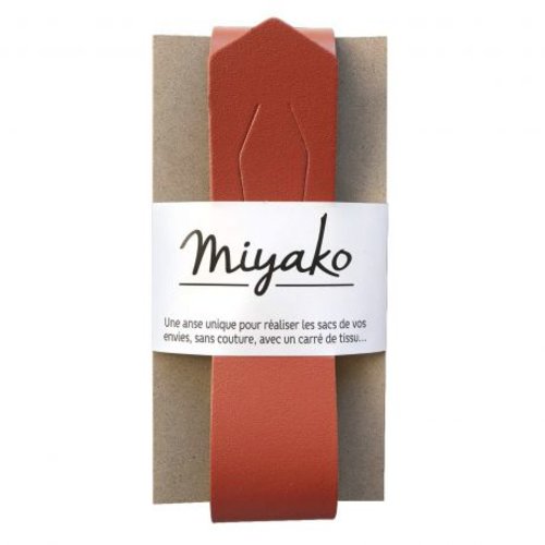 Anse de sac sans couture miyako en cuir terracotta orange brulé 17