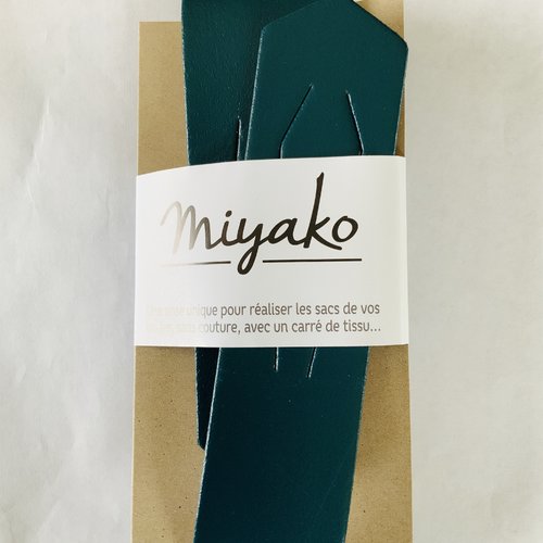 Anse de sac sans couture miyako en cuir vert canard 14
