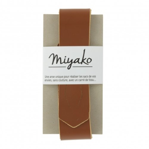 Anse de sac sans couture miyako en cuir marron noisette 05